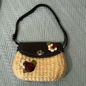vintage Brighton ladybug straw handbag